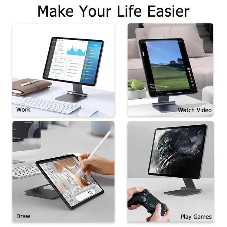 Magnetic Portable Foldable Desktop Multi-angle Adjustable Magnetic Stand For Ipad Pro 12.9 - Image 6