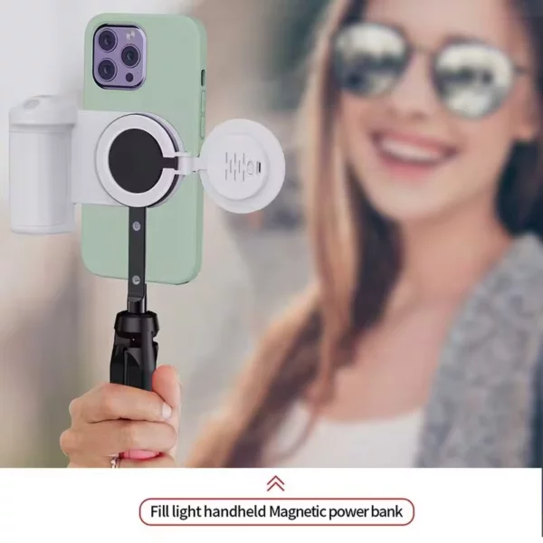 magsafe mount tripod Smartphone Selfie Booster Grip Photo Stabilizer Stand With Shutter Release Wireless Charging With Power Bank Phone Holder - Immagine 4