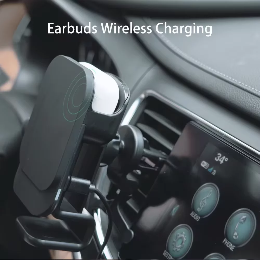 New Design 3 in 1 Car phone holder 15w Magnetic Mag-safing Fast Charging Car Phone Mount  Wireless Car Charger For Phone Watch Earpods - Image 6